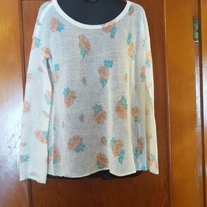 Long sleeve sheer sweater